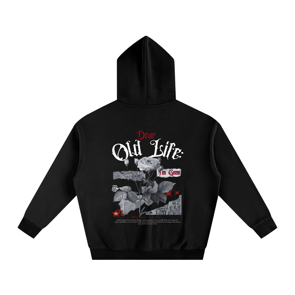*EXCLUSIVE* Oversize "Dear Old Life" Hoodie - Black