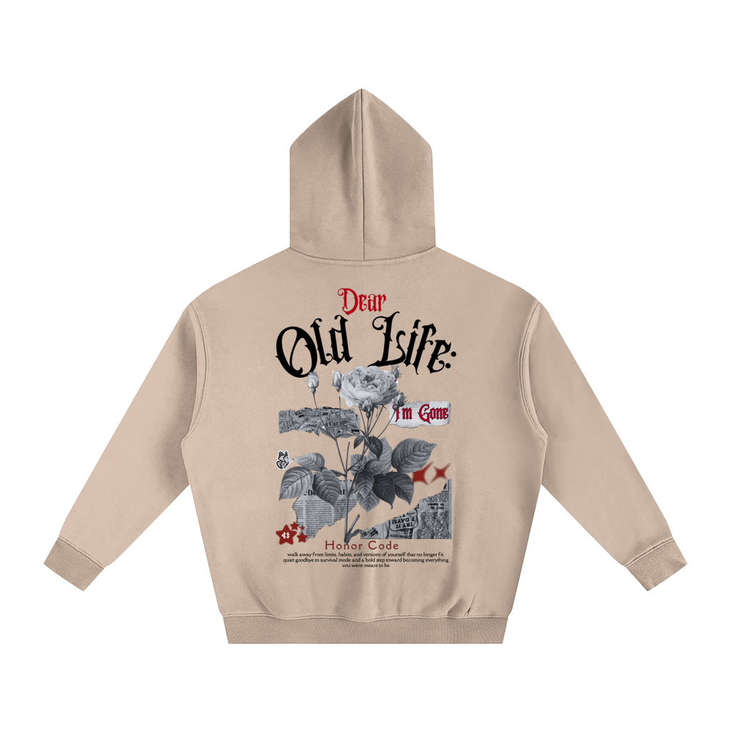 Tan Oversize "Dear Old Life" Hoodie - *EXCLUSIVE*